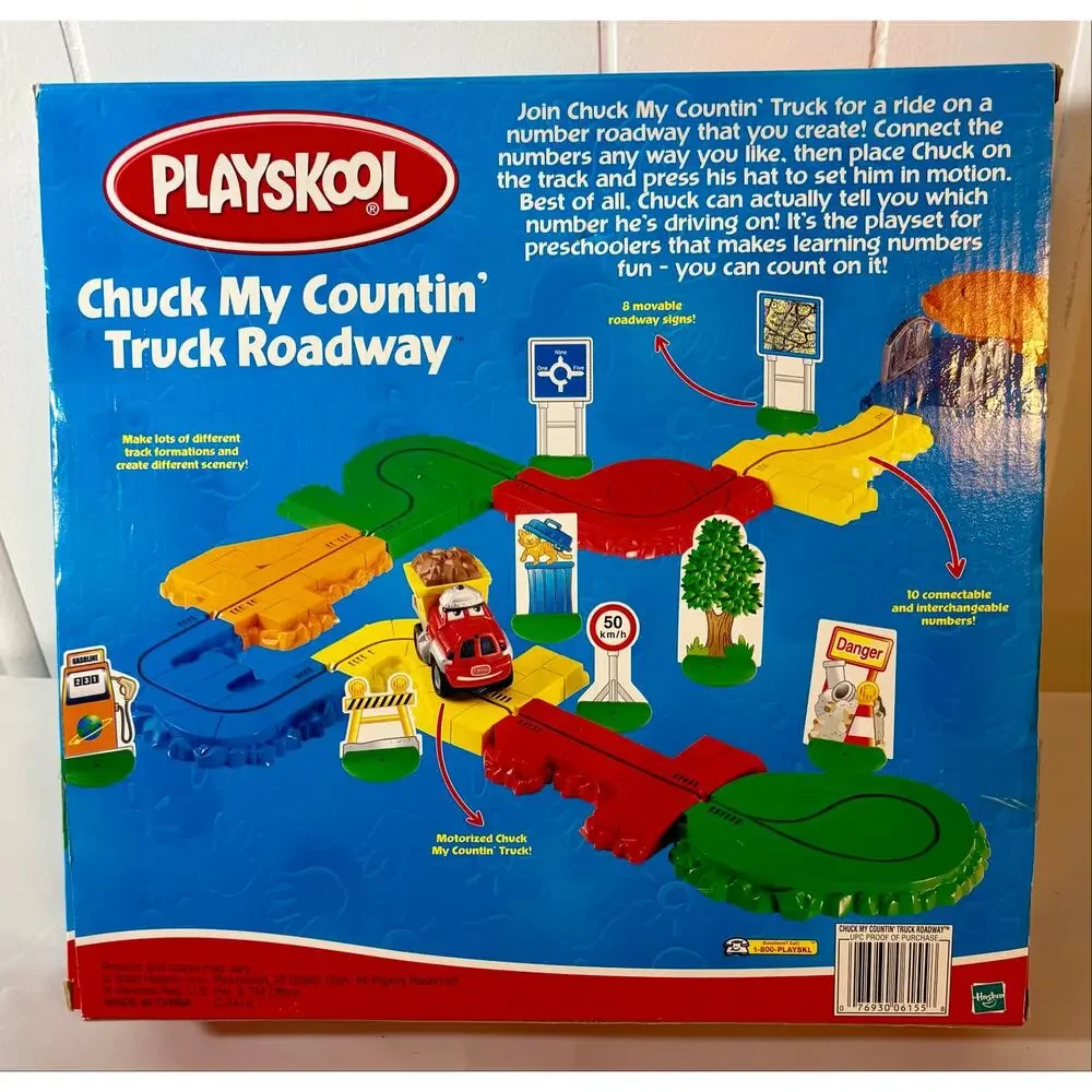 Vintage 2000 Playskool Chuck My Countin’ Truck Roadway Play Set- Complete